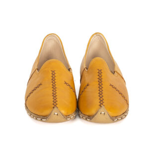 Women’s Stitched Pointed Yemeni Shoes - Mustard