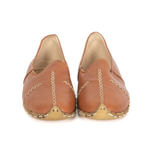 Women’s Stitched Pointed Yemeni Shoes - Brown